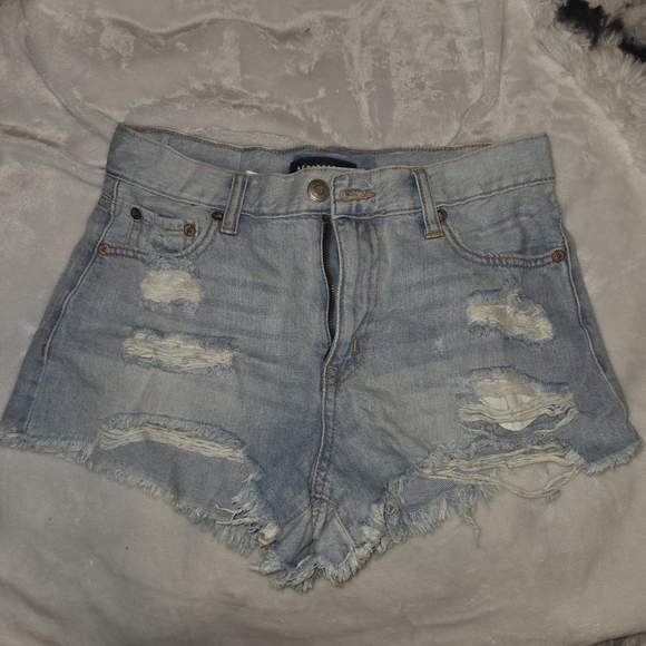 Aeropostale Pants - Aeropostale Light Blue Ripped Jean Shorts